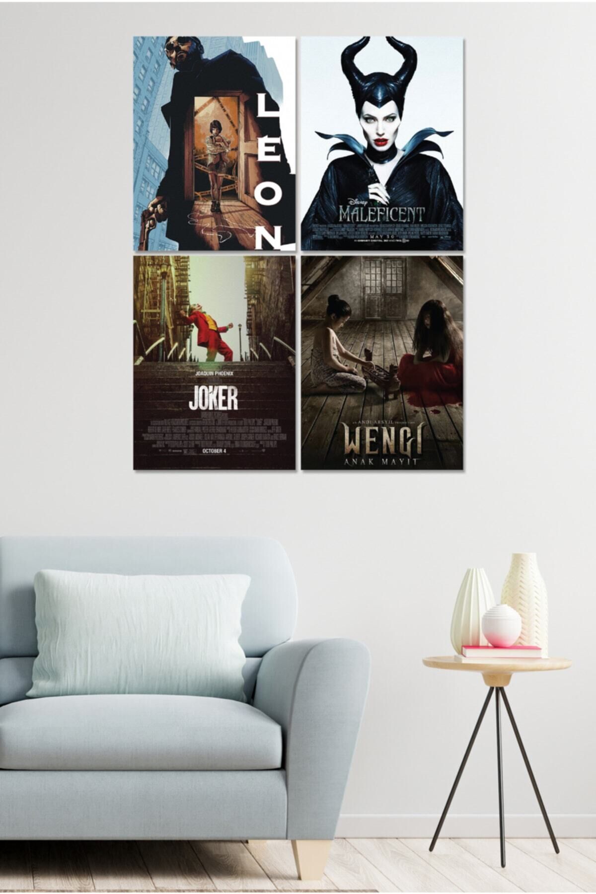 4 Parçalı Çerçeve Görünümlü Mdf Tablo Seti Dnu003