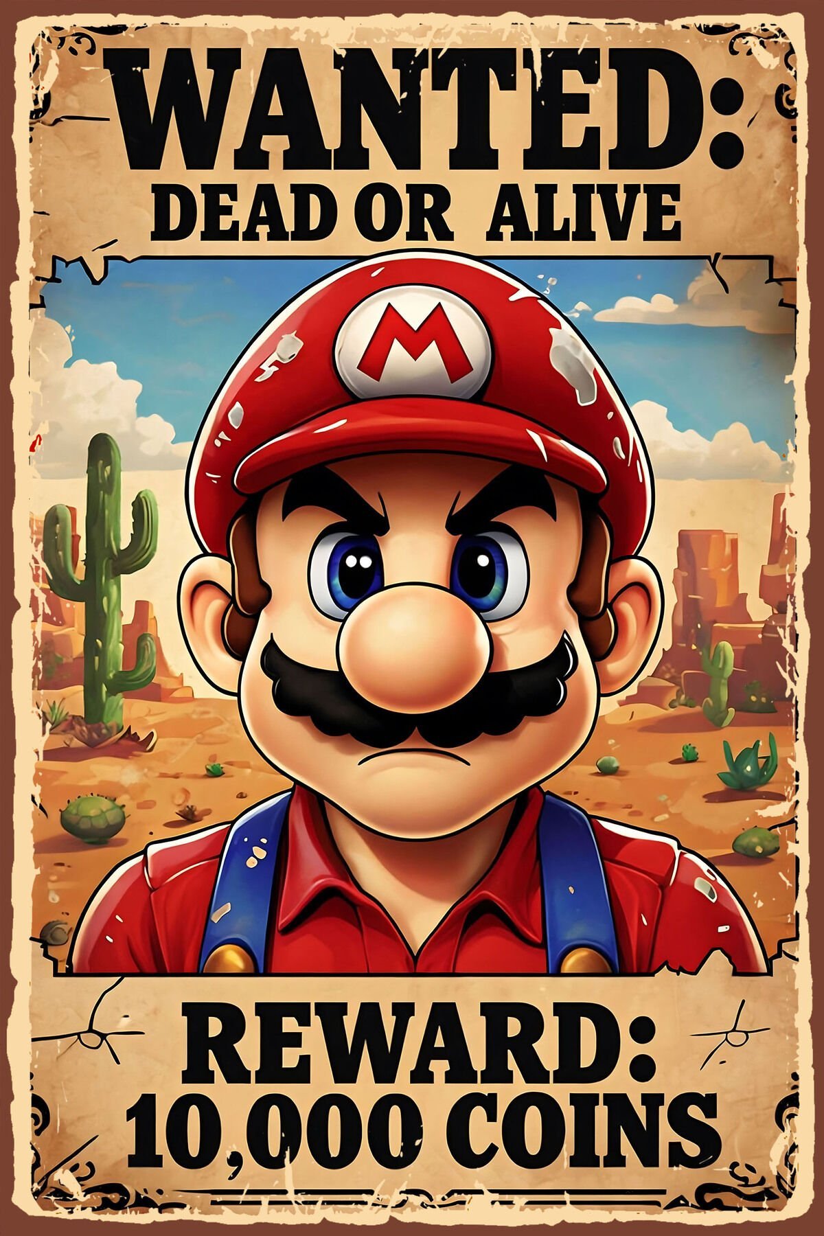 Super Mario Retro Ahşap Poster Tablo (20x30)