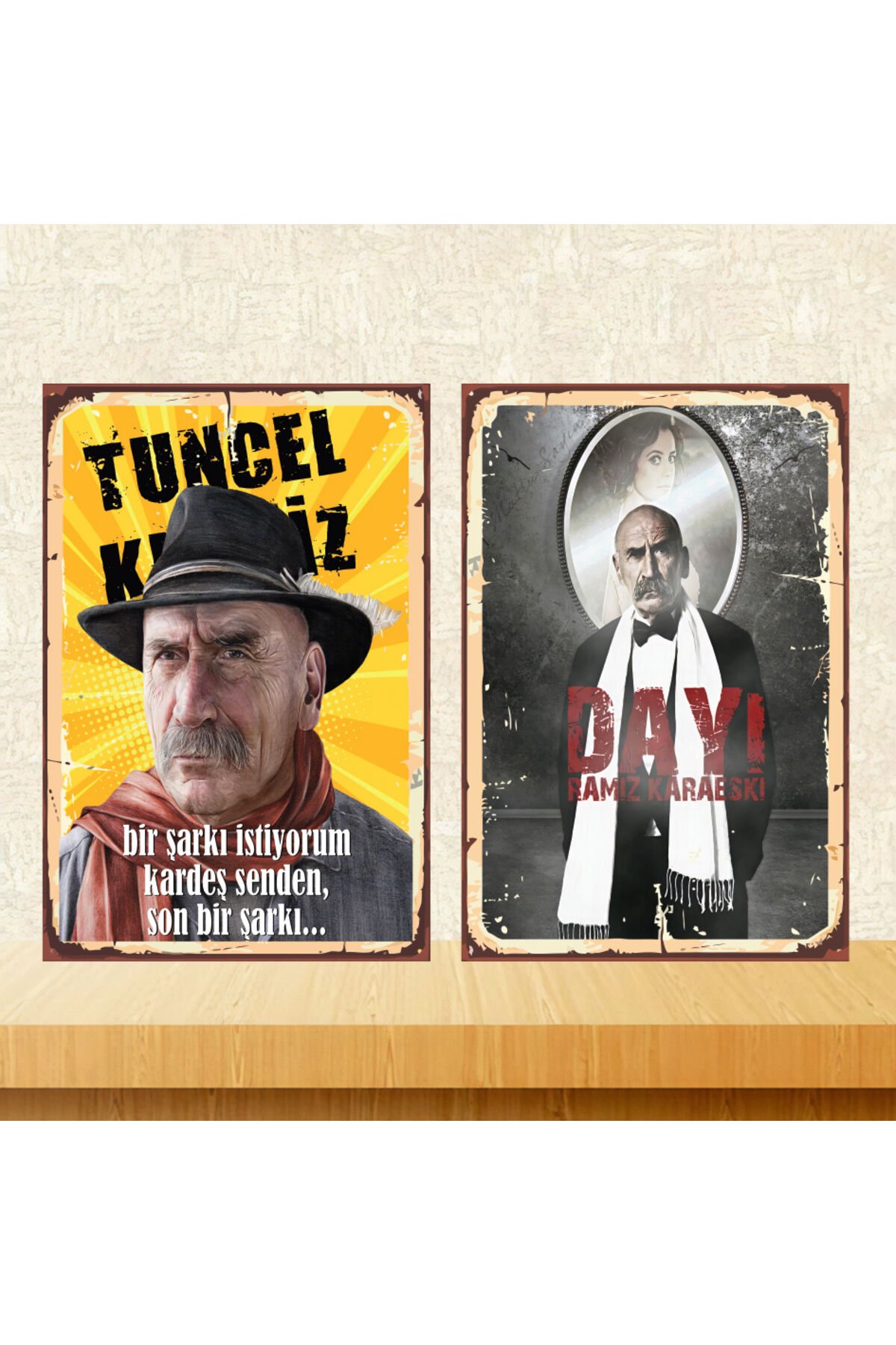 Tuncel Kurtız Temalı 2 Adet 20x30 CM MDF Ahşap Tablo Seti 022
