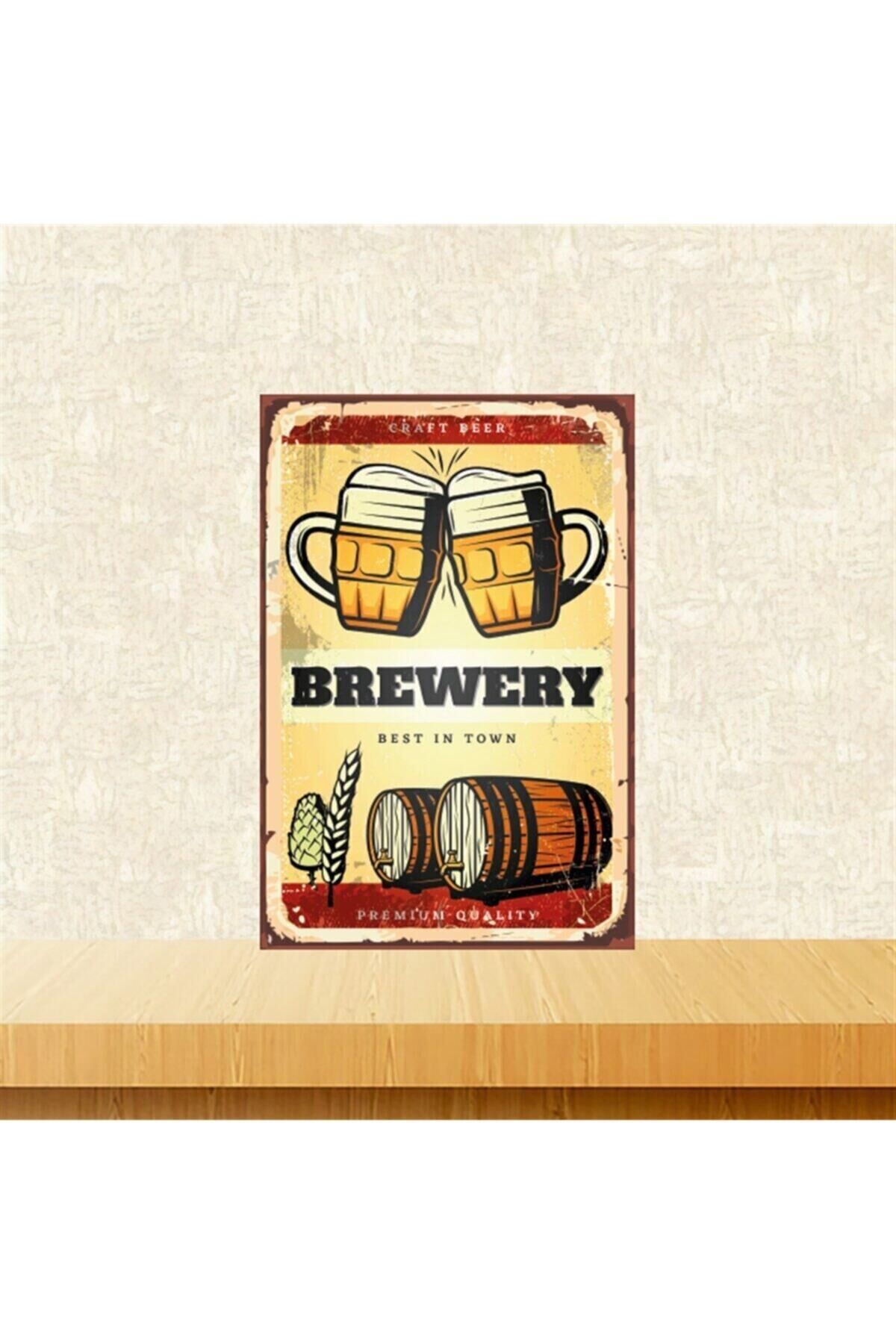 Brewery 20-30 Cm Retro Ahşap Tablo Tkfx5109