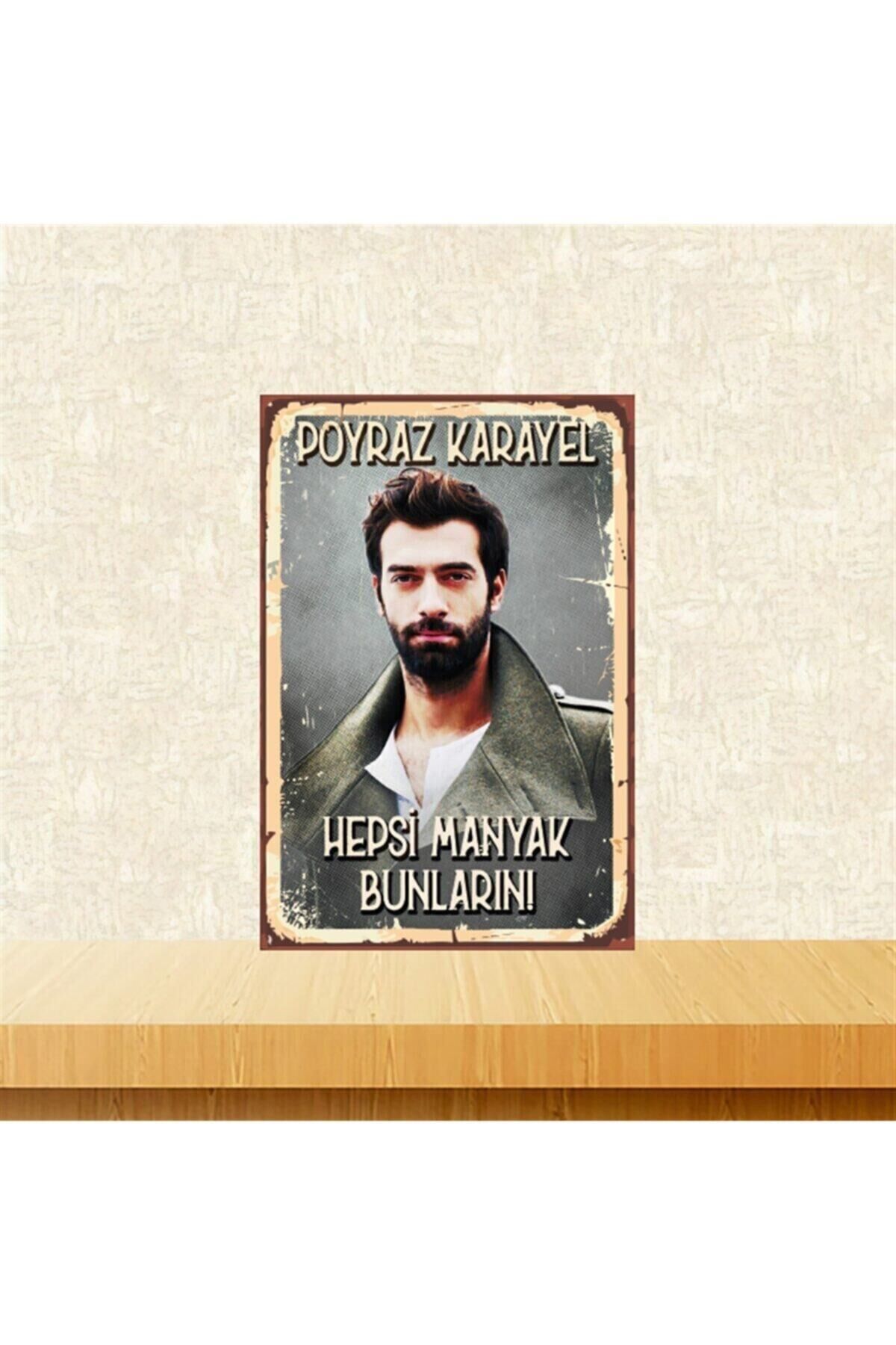 Poyraz Karayel Hepsi Manyak Bunların 20-30 Cm Retro Ahşap Tablo Tkfx4583