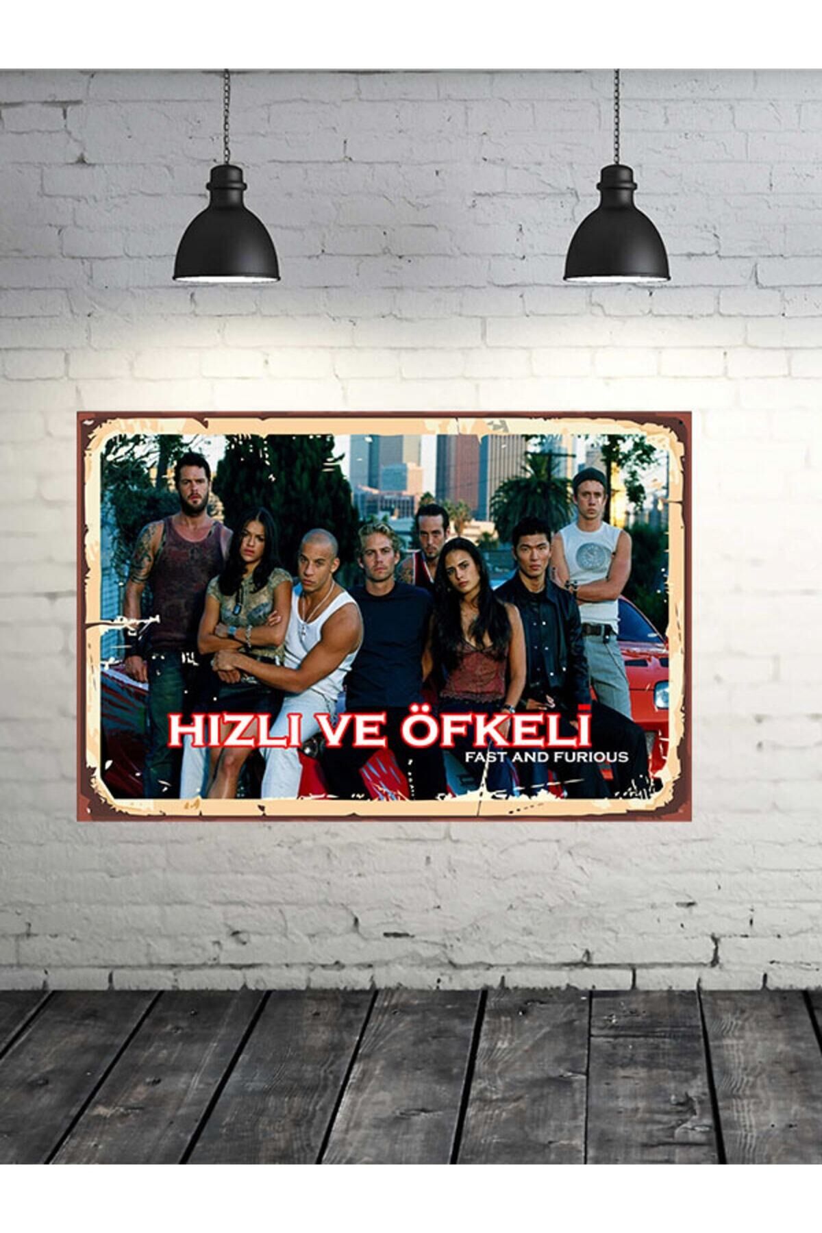 Hızlı Ve Öfkeli 20x30 Cm Retro Ahşap Tablo