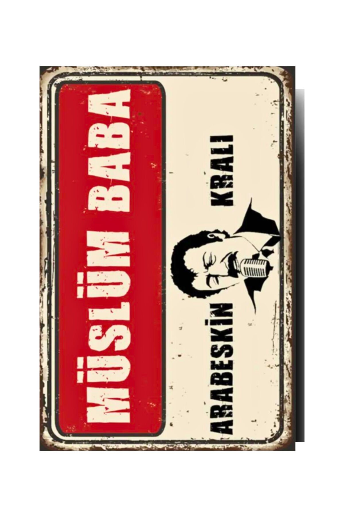 ''Müslüm Gürses Arabeskin Kralı'' Ahşap Poster - 20x30 cm (3mm MDF) - Çift Taraf Bantlı