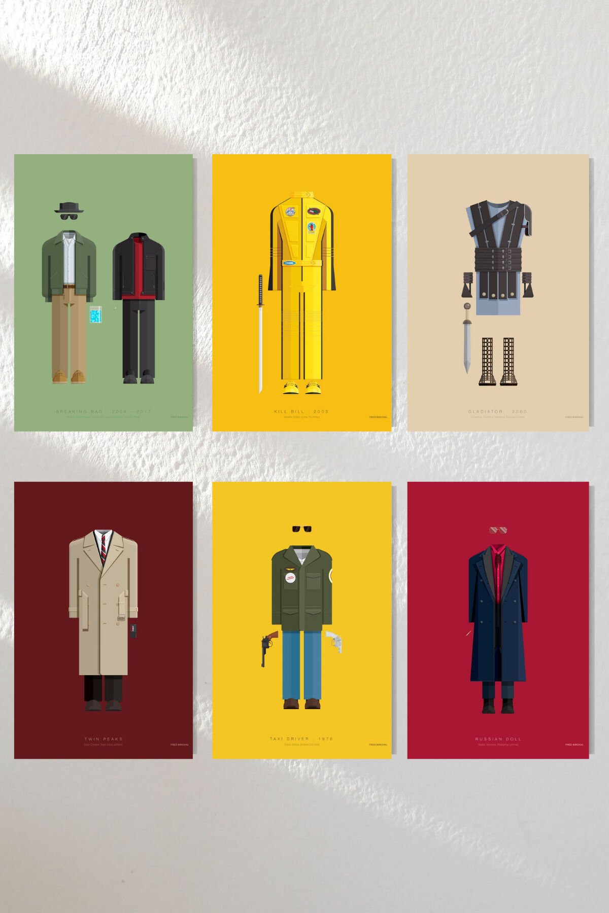 ''Film Kostüm Serileri'' Ahşap Poster Altılı Set 20*30 cm