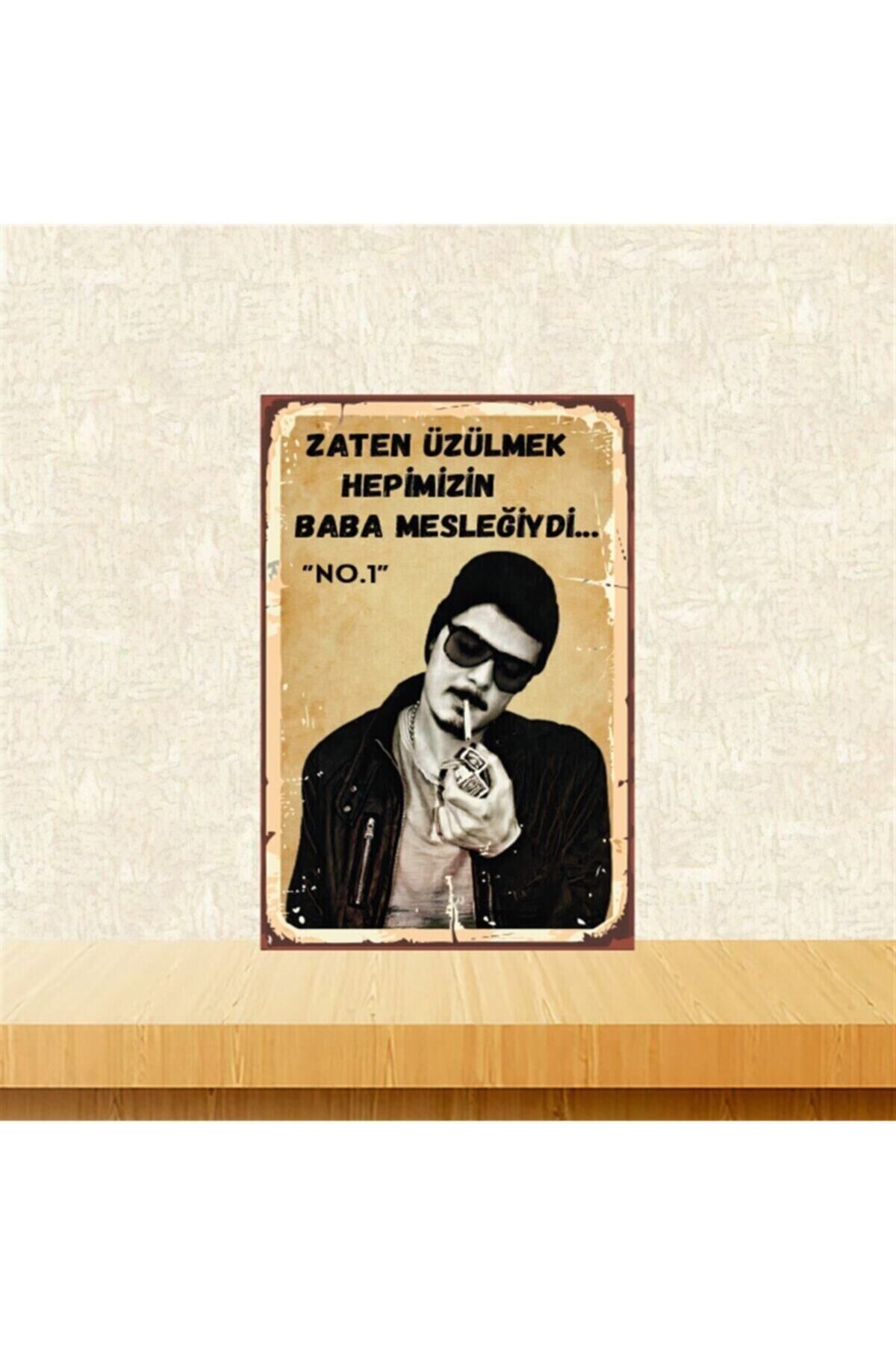 No.1 Baba Mesleğiydi 20-30 Cm Retro Ahşap Poster Tkfx4474