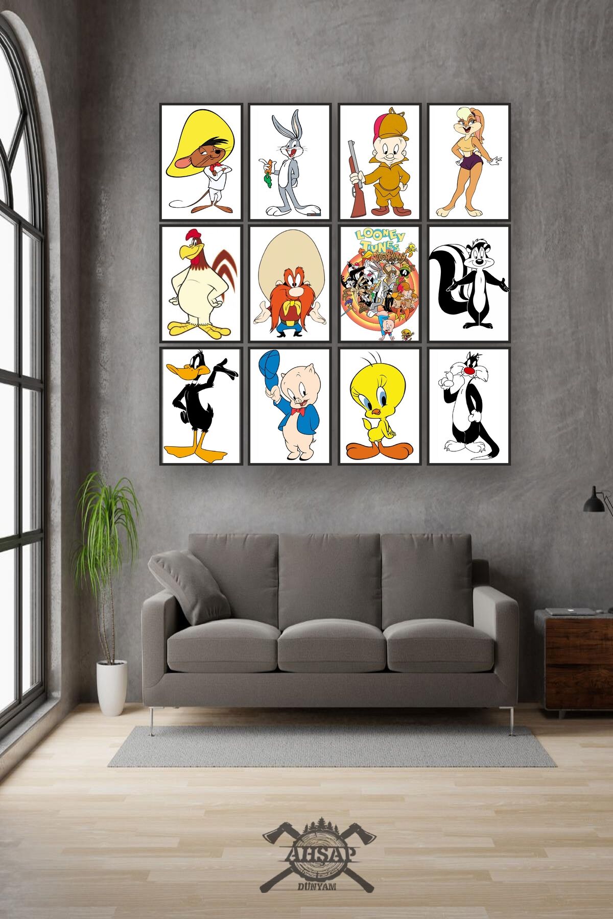 12 parça Lonely Tunes Çerçeve Görünümlü Mdf tablo Duvar Süsü Hediyelik Eşya Yeni