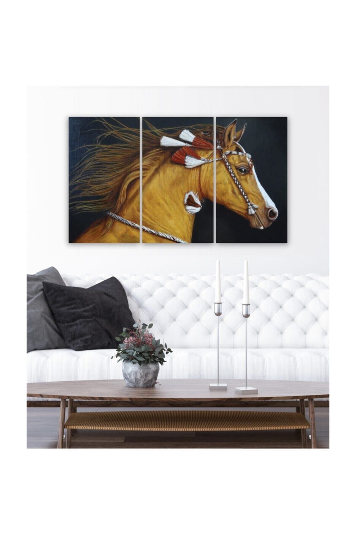 Hediyelik,dekoratif- Yeleli At 3 Parça Mdf Tablo