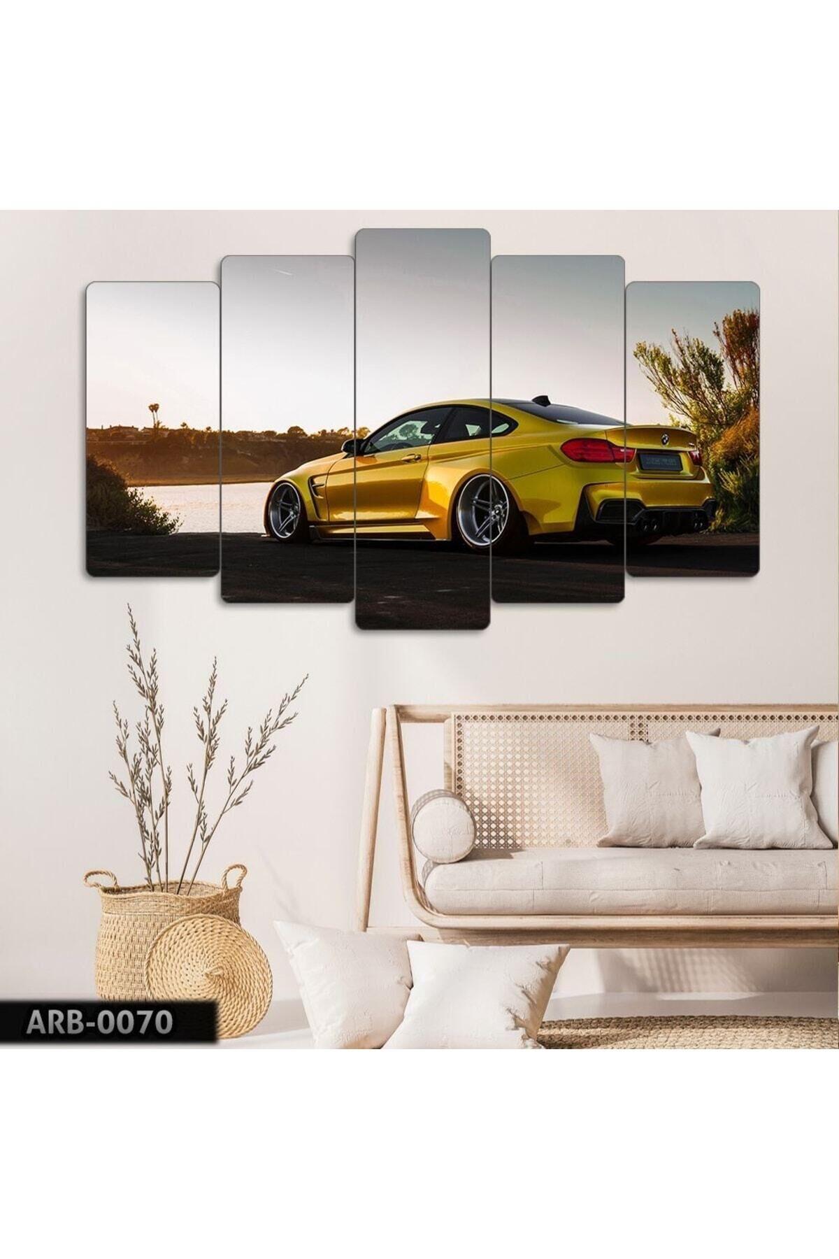 Altın Bmw - 5 Parçalı Araba Tablo