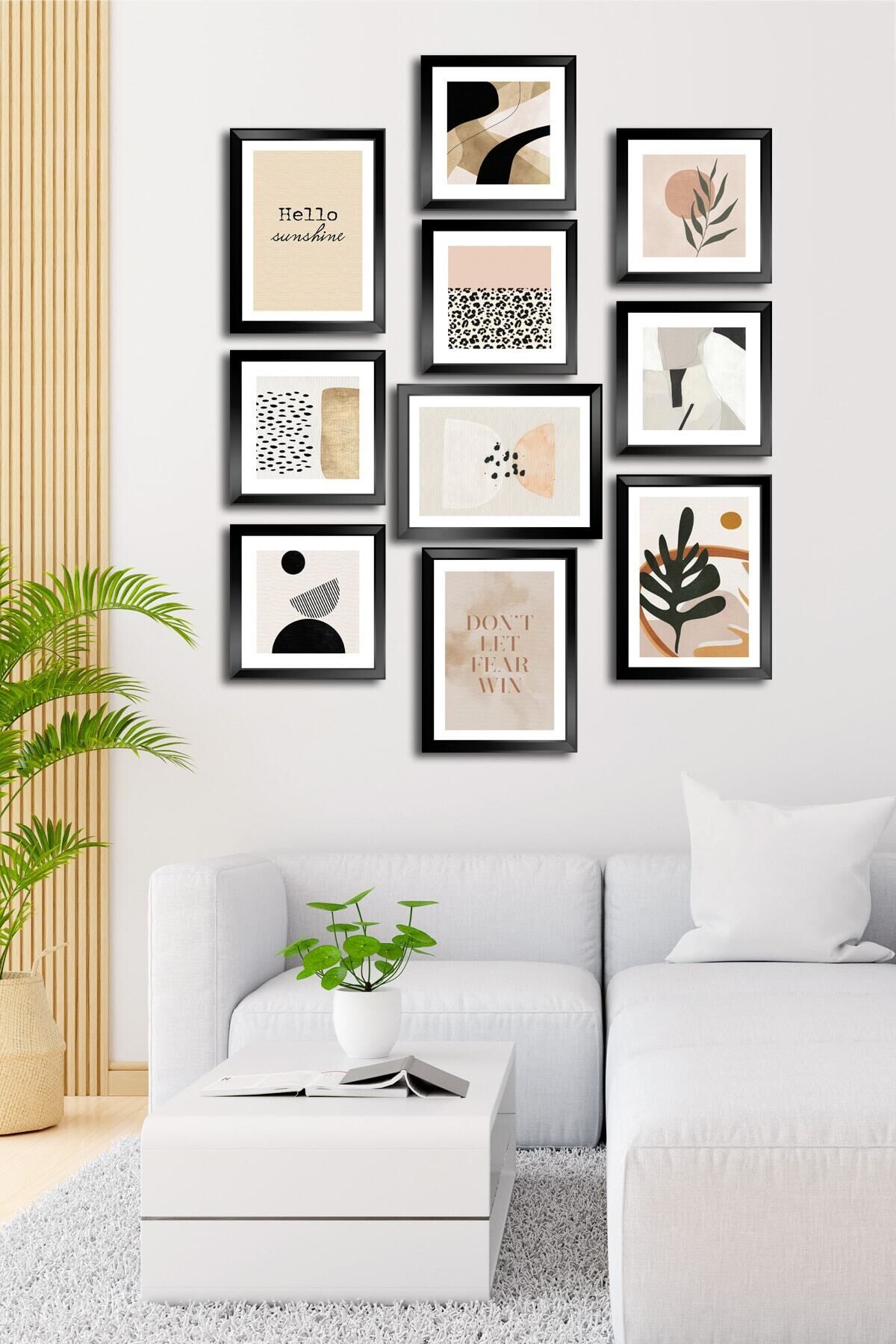 10 Parçalı Çerçeve Görünümlü Mdf Tablo Seti Flm126