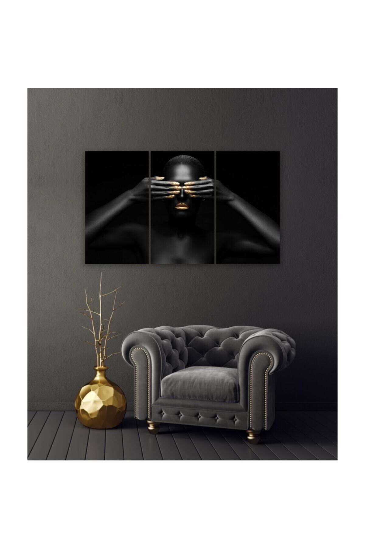 Hediyelik,dekoratif- Siyahi Kadınlar 3 Parça Mdf Tablo 5