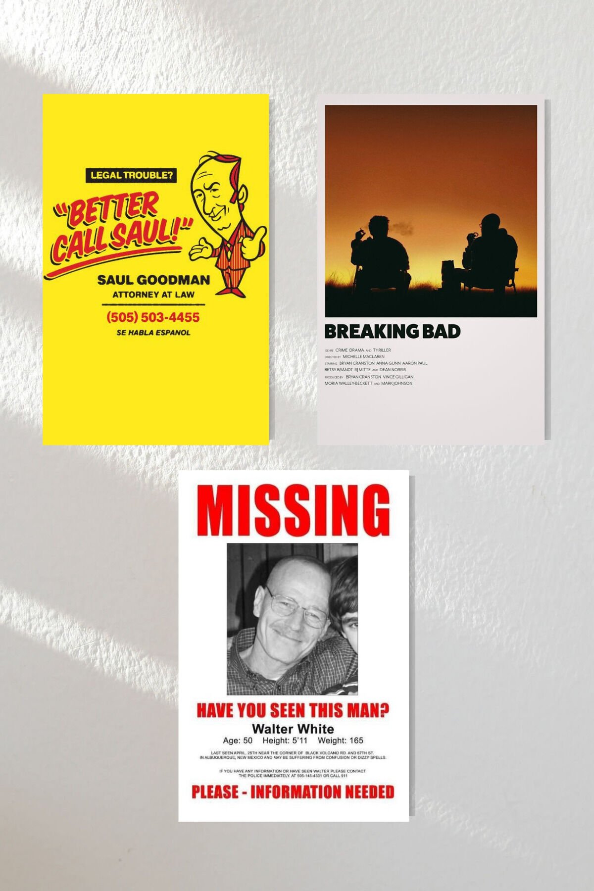 ''Breaking Bad'' Ahşap Poster Üçlü Set 20*30 cm
