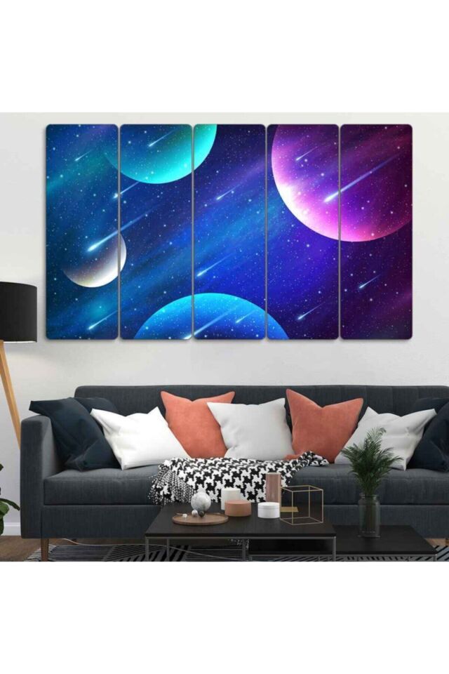 Uzay Galaksi 5 Parçalı Tablo