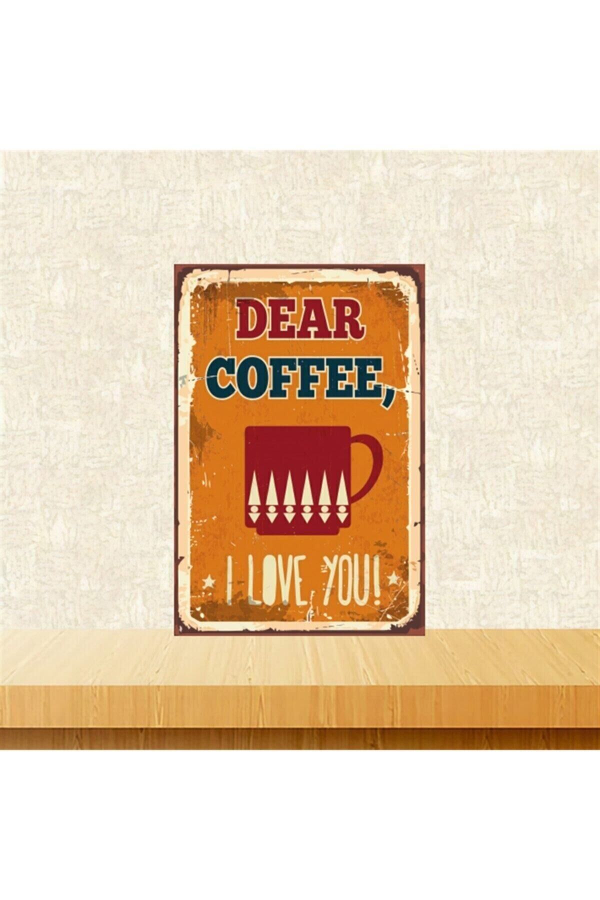 Dear Coffee 20-30 Cm Retro Ahşap Tablo Tkfx5332