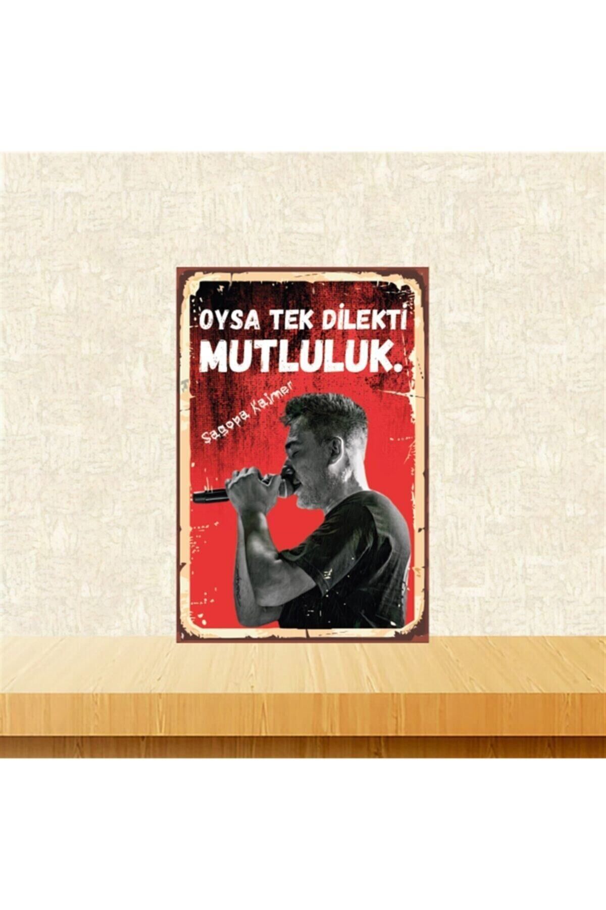Sagopa Kajmer Oysa Tek Dilekti 20-30 Cm Retro Ahşap Tablo Tkfx4528