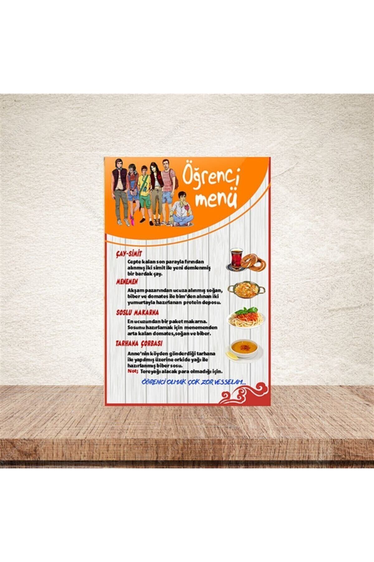 Öğrenci Menü 20-30 Cm Retro Ahşap Poster