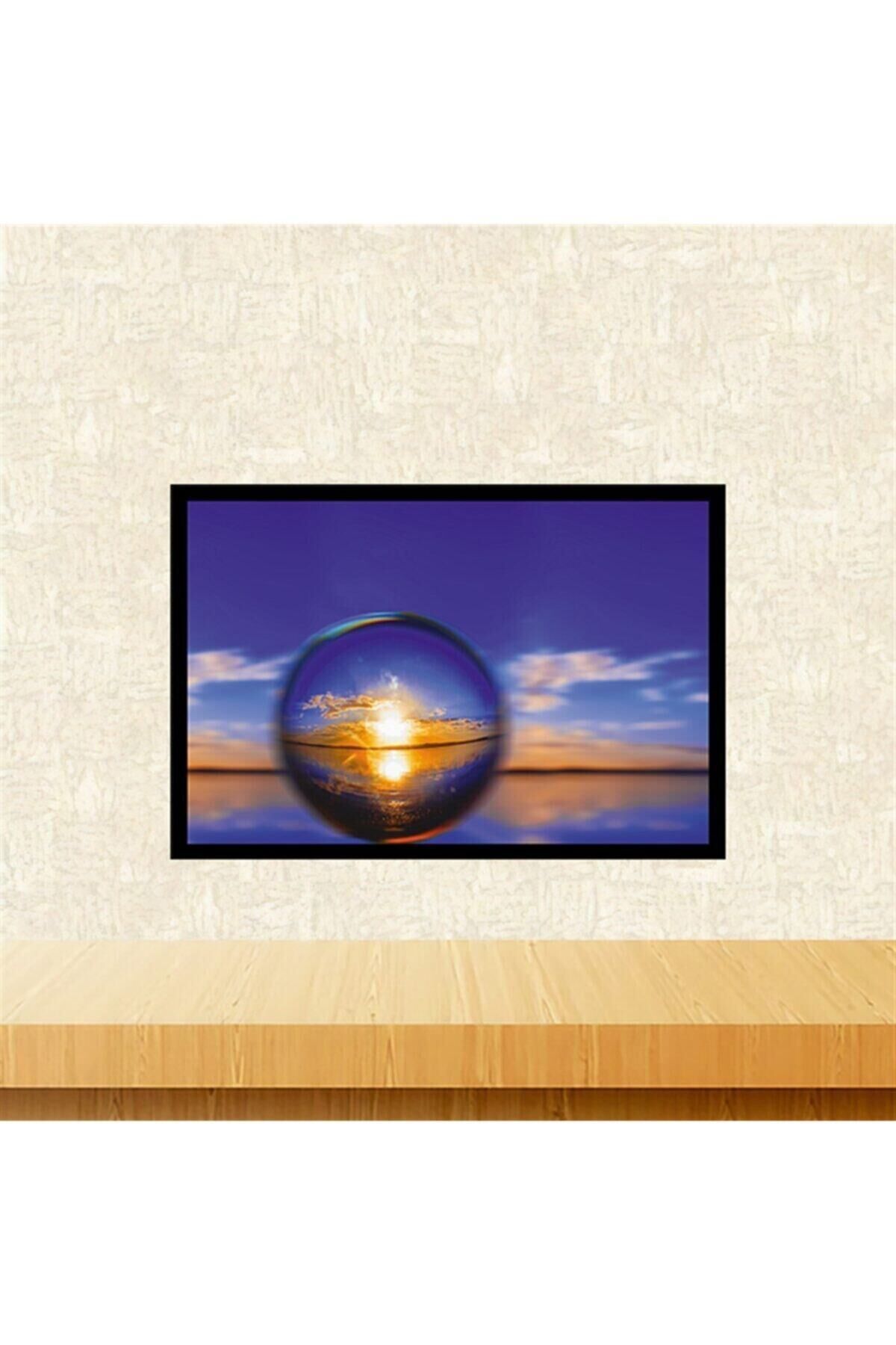 Deniz Küresi Tasarımlı 20-30 Cm Retro Ahşap Tablo Tkfx6009
