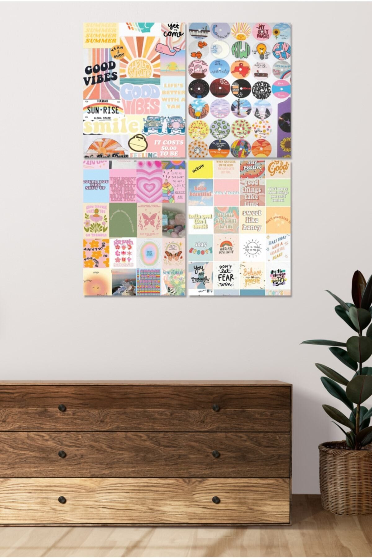 4 Parçalı Çerçeve Görünümlü Mdf Tablo Seti Dnu034