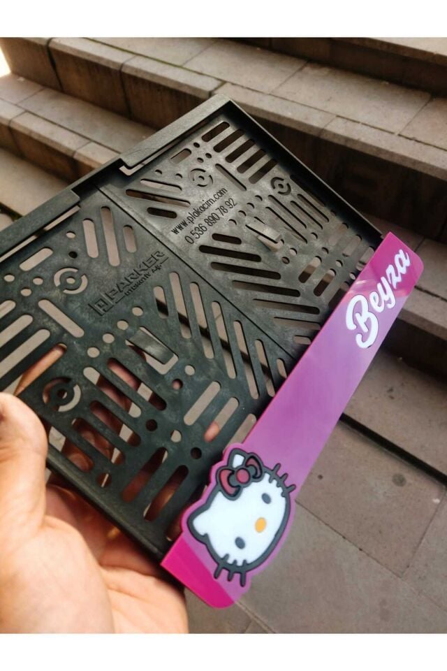 Motorsiklet Plakalık HELLO KİTY Lazer Kesim Pleksi plakalık | kişiye özel plakalık