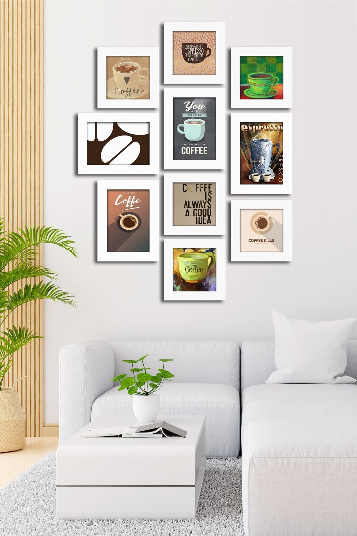 10 Parçalı Çerçeve Görünümlü Mdf Tablo Seti Flm056