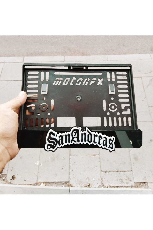 MOTORSİKLET PLAKALIK SAN ADNREAS 3D KABARTMA LAZER KESİM PLEKSİ