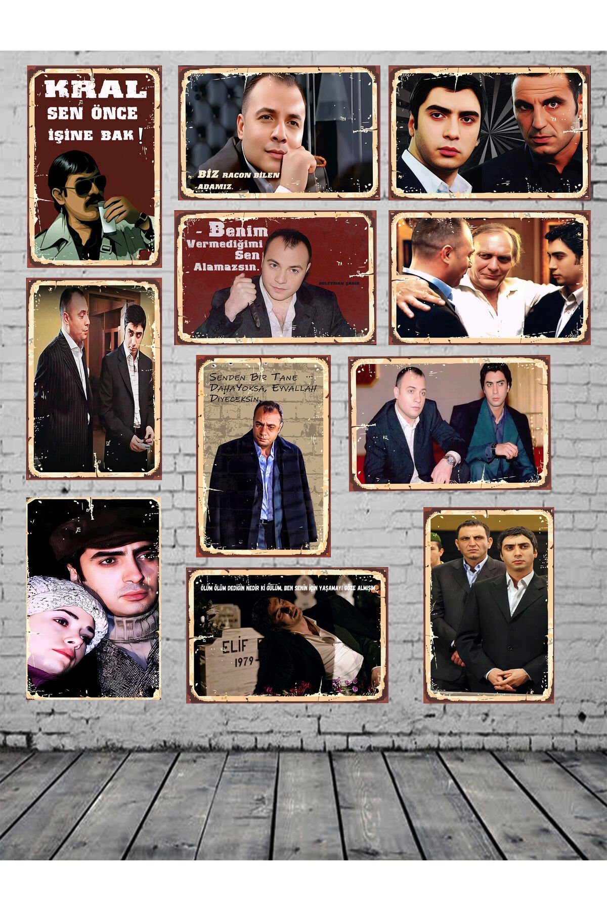 Kurtlar Vadisi Temalı 11 Adet 20 x 30 CM MDF Duvar Tablosu .. 01