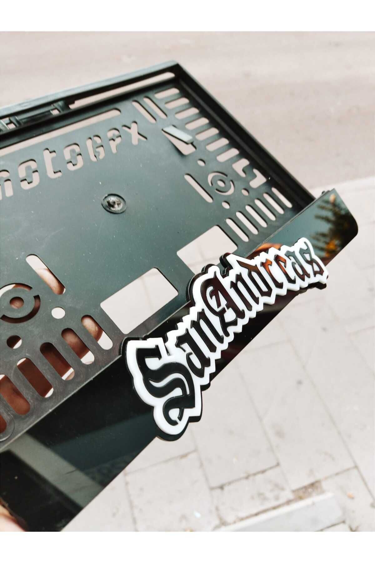 MOTORSİKLET PLAKALIK SAN ADNREAS 3D KABARTMA LAZER KESİM PLEKSİ