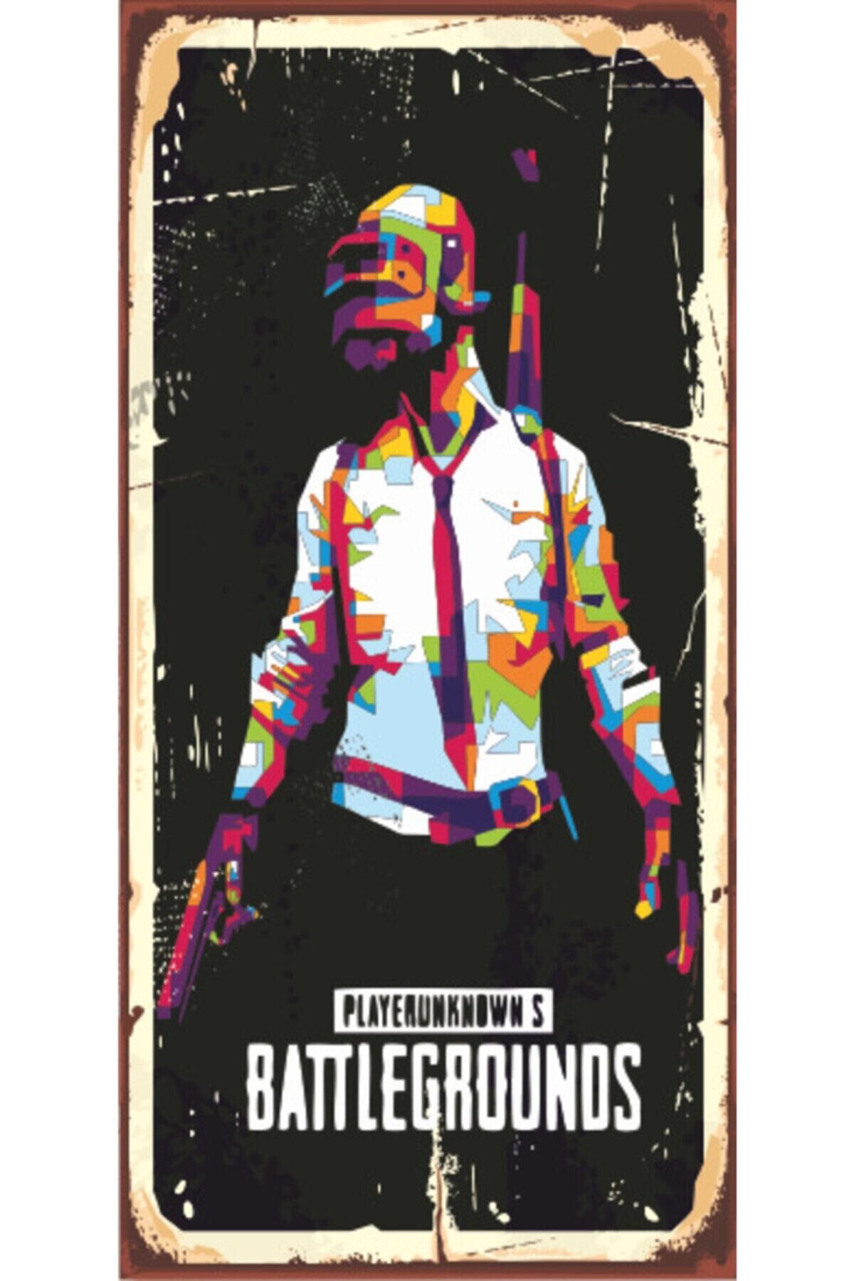 Pubg Oyun (10 Cm X 20 Cm) Mini Retro Ahşap Poster