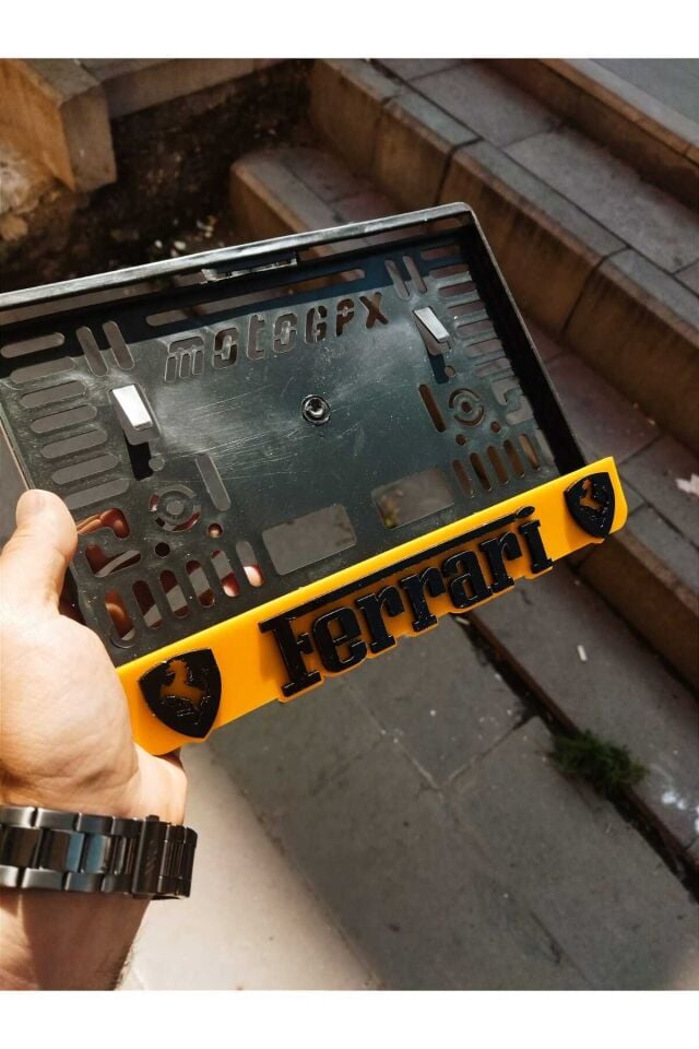 Motorsiklet Plakalık Ferrari Lazer Kesim Pleksi plakalık | kişiye özel plakalık Uyumlu