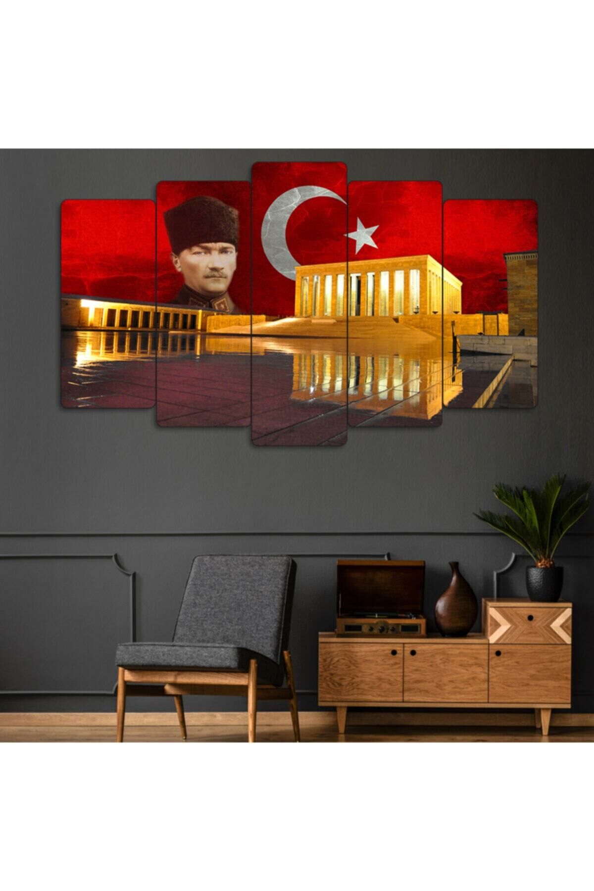 Mustafa Kemal Atatürk - 5 Parçalı Tablo