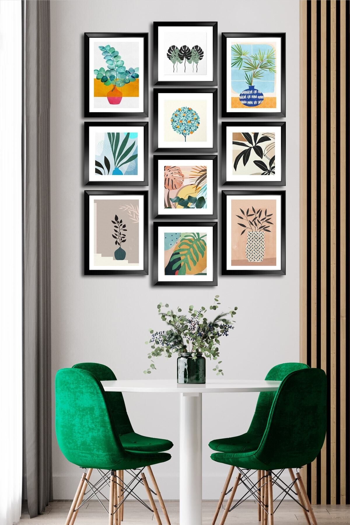 10 Parçalı Çerçeve Görünümlü Mdf Tablo Seti Flm041