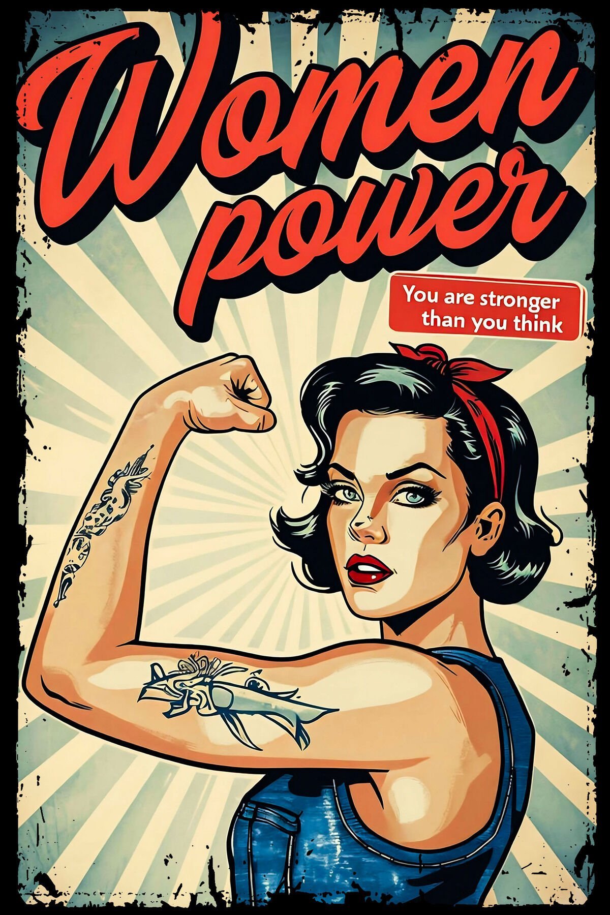 Women Power Retro Ahşap Poster Tablo 20x30