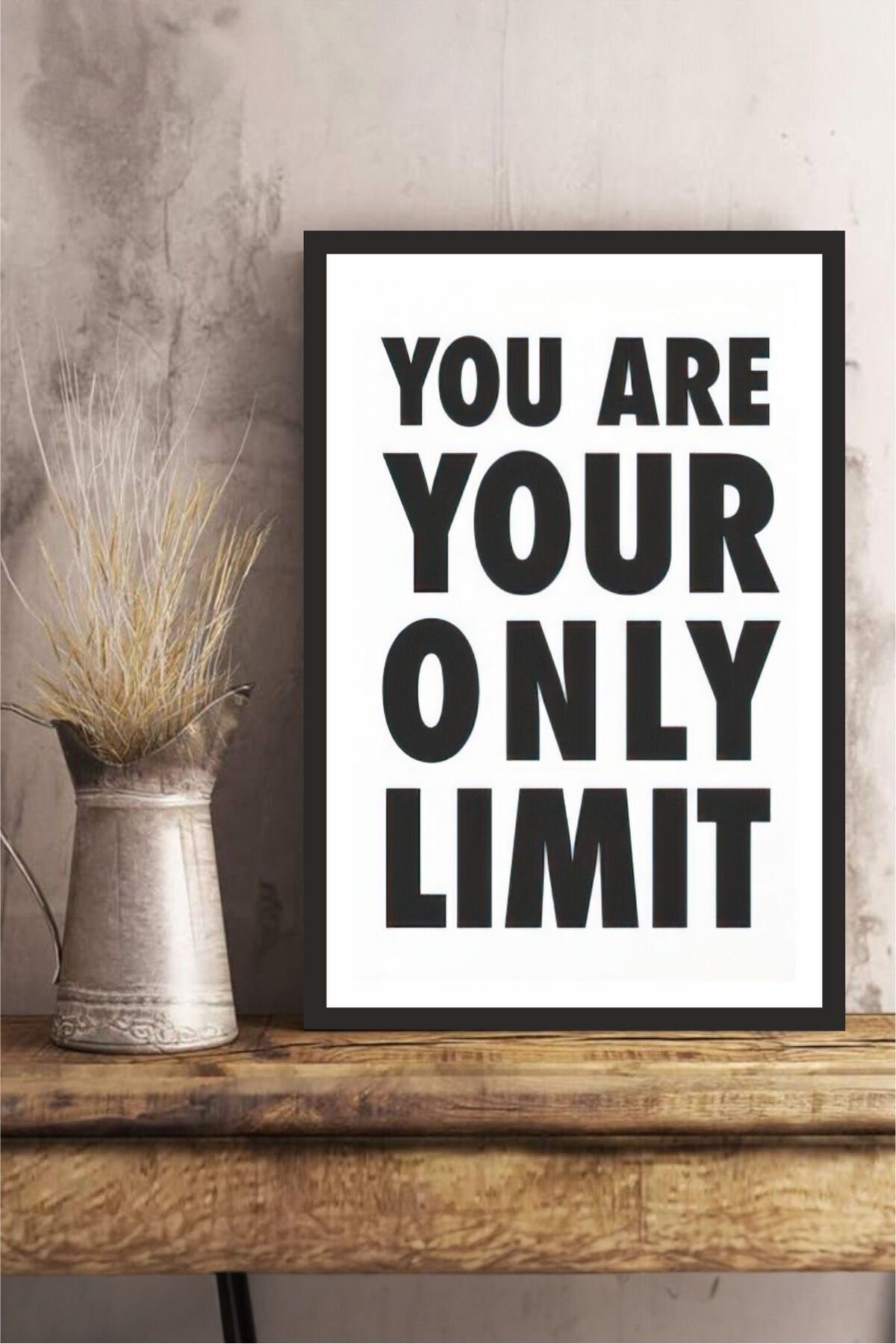 motto yazılı çerçeve görünümlü mdf tablo