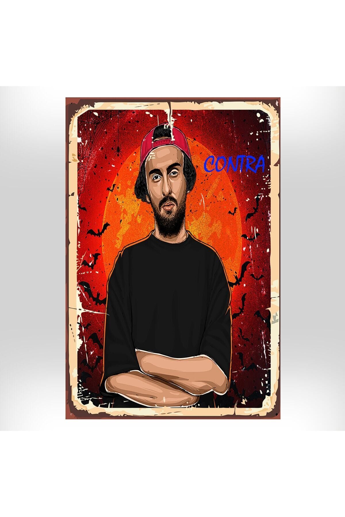 Contra Tasarımlı 20x30 Cm Retro Ahşap Tablo