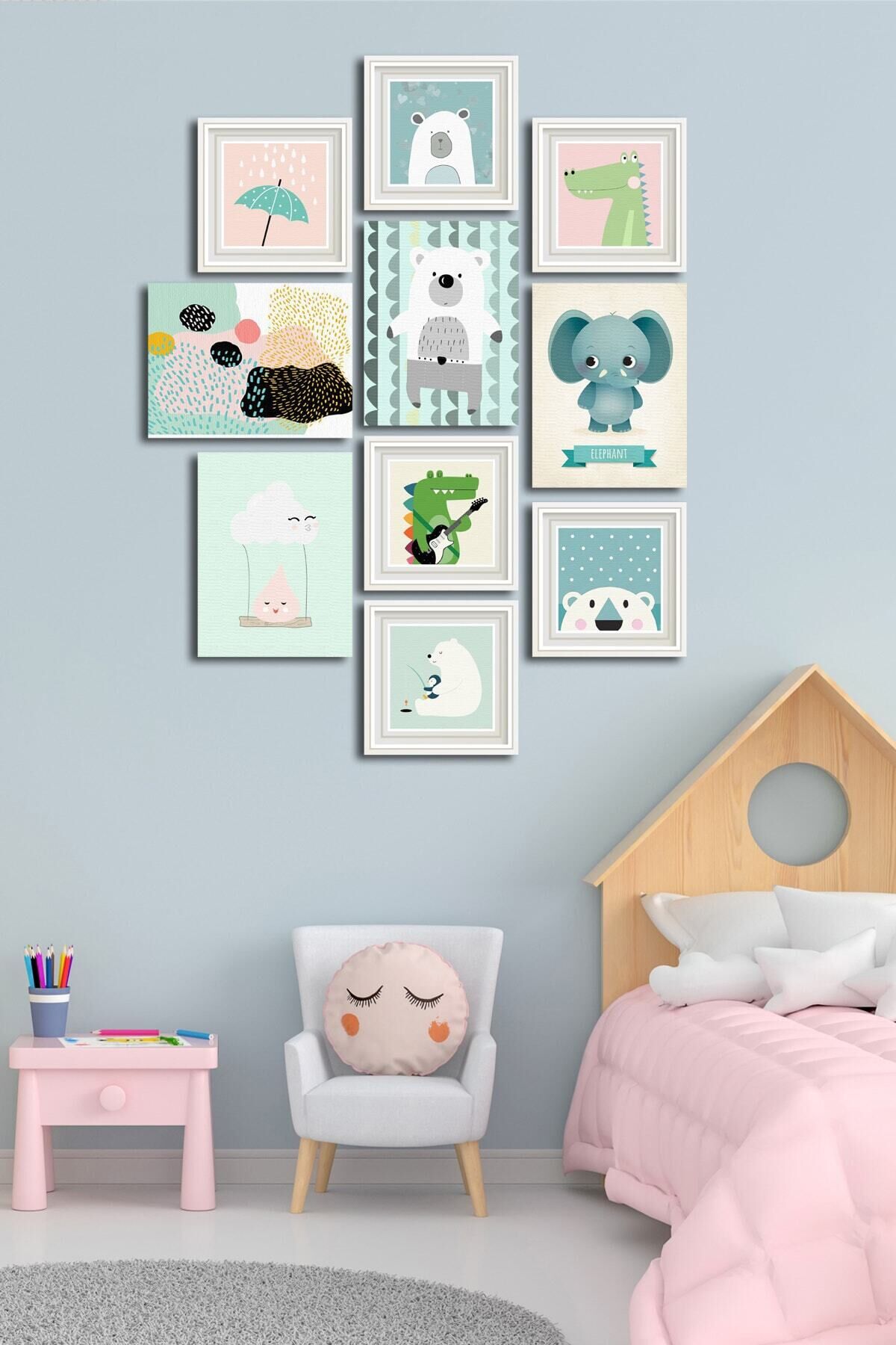 10 Parçalı Çerçeve Görünümlü Mdf Tablo Seti Flm066