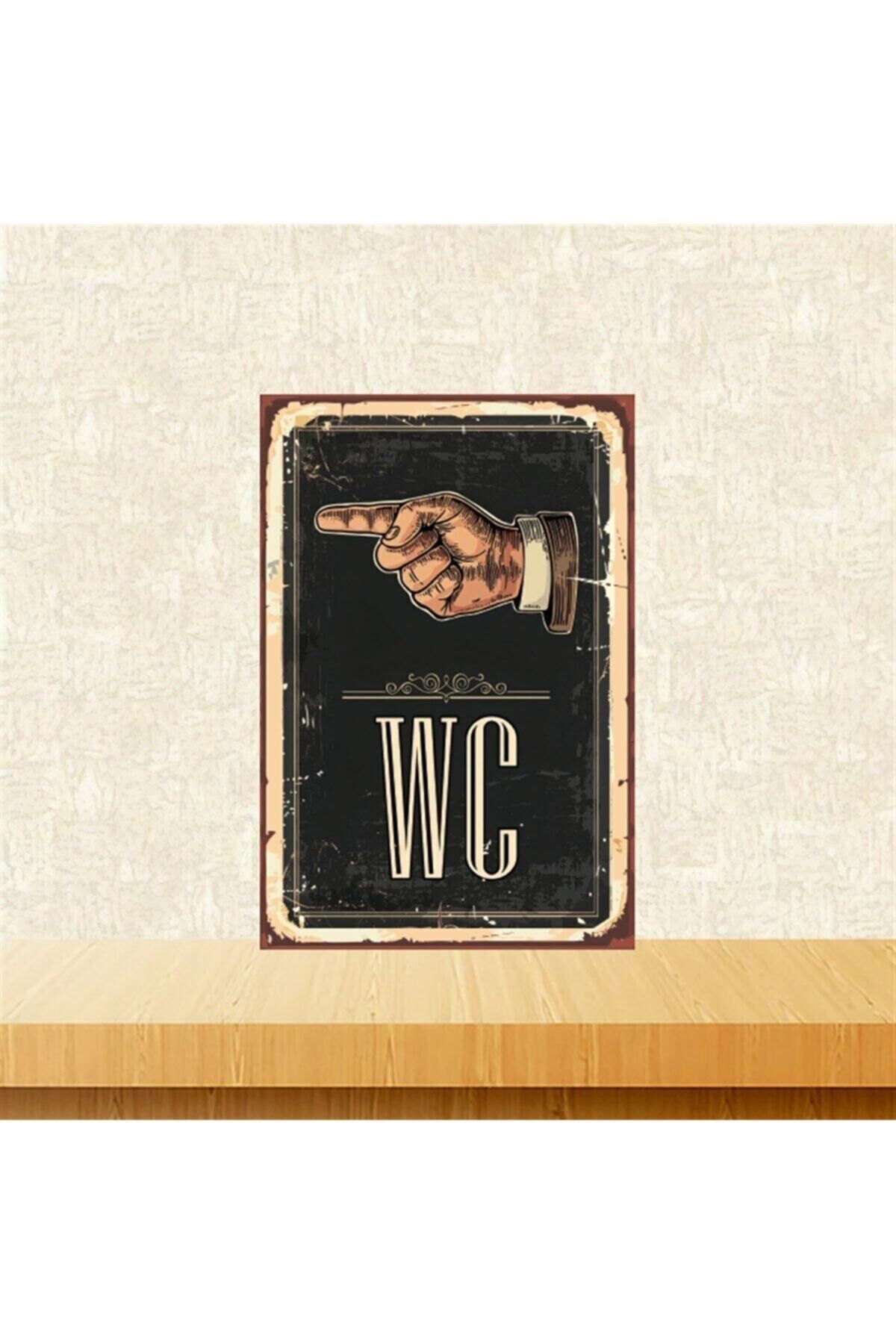 Wc Sağ 20-30 Cm Retro Ahşap Tablo Tkfx4878