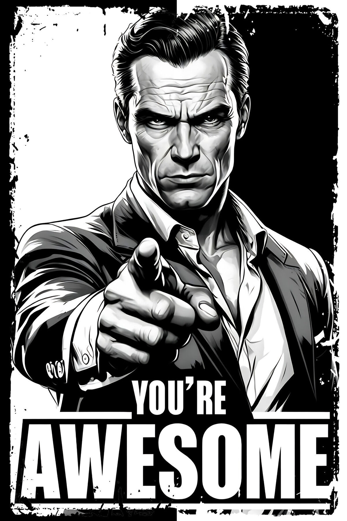 Retro Ahşap Poster Tablo Duvar Yazısı Awesome (20x30)