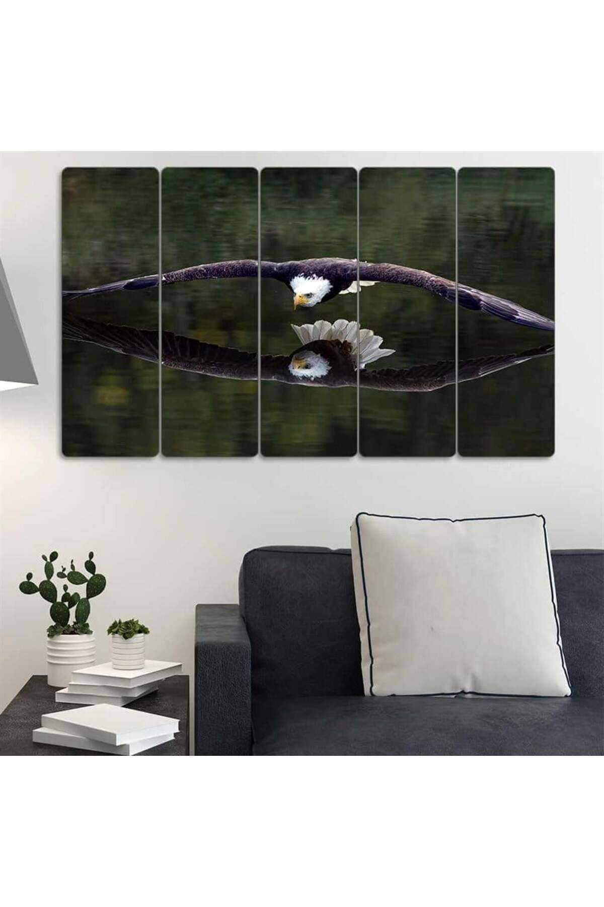 Kartalın Su Üstünde Yansıması - 5 Parçalı Tablo