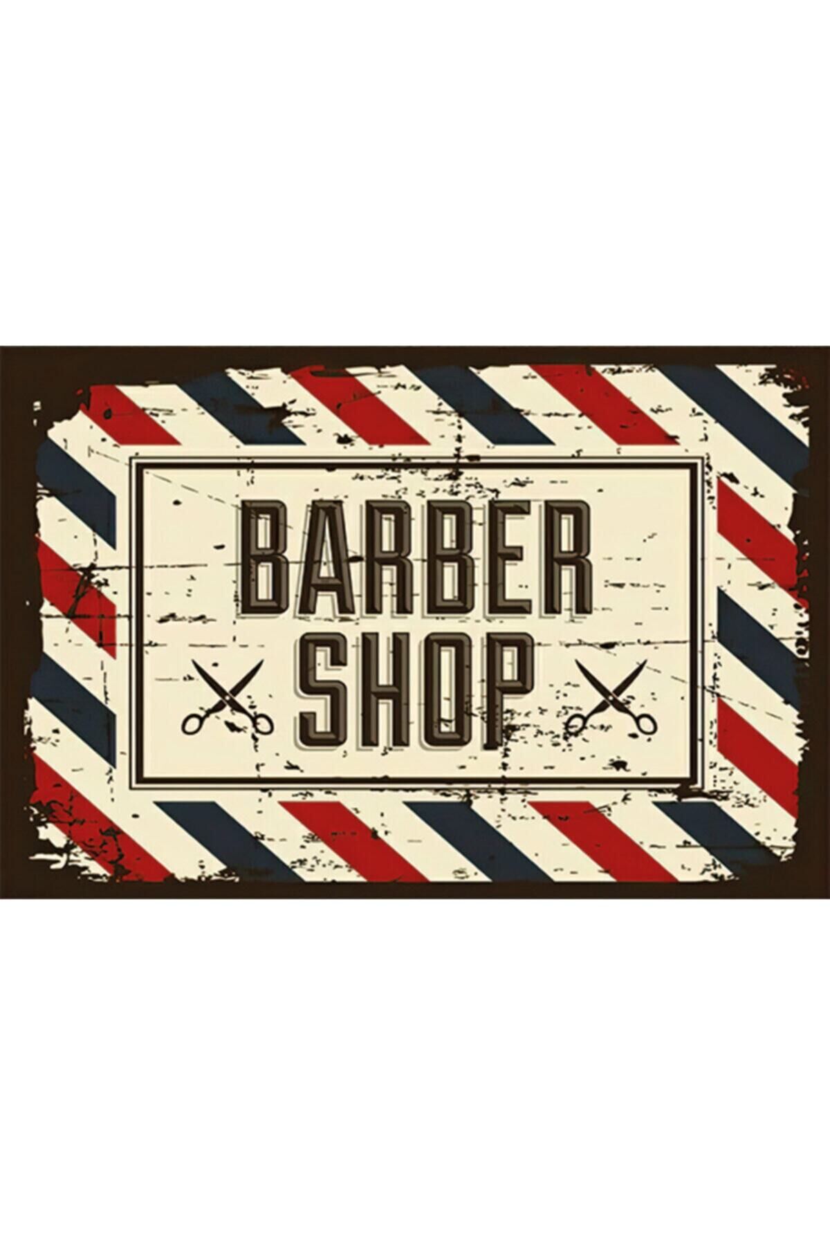 Barber Shop Retro Ahşap Poster 002