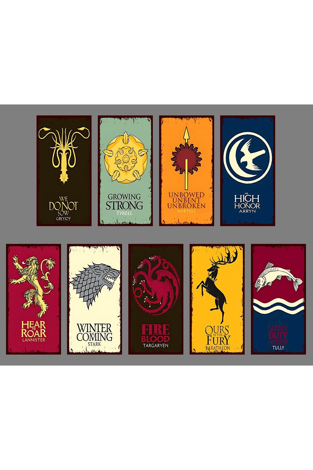 Game Of Thrones 9 lu 10x20 Retro Ahşap Poster Tablo