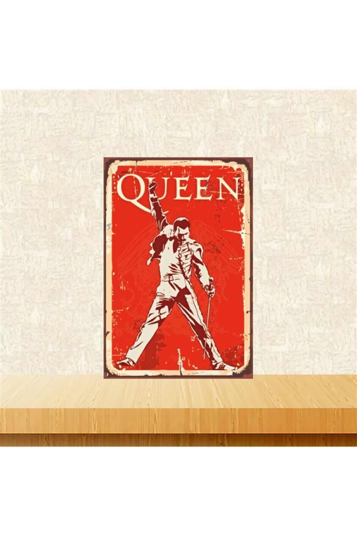 Queen 20-30 Cm Retro Ahşap Poster Tkfx4349