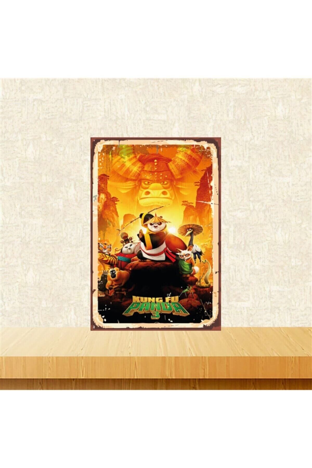 Kung Fu Panda 20-30 Cm Retro Ahşap Tablo Tkfx5062