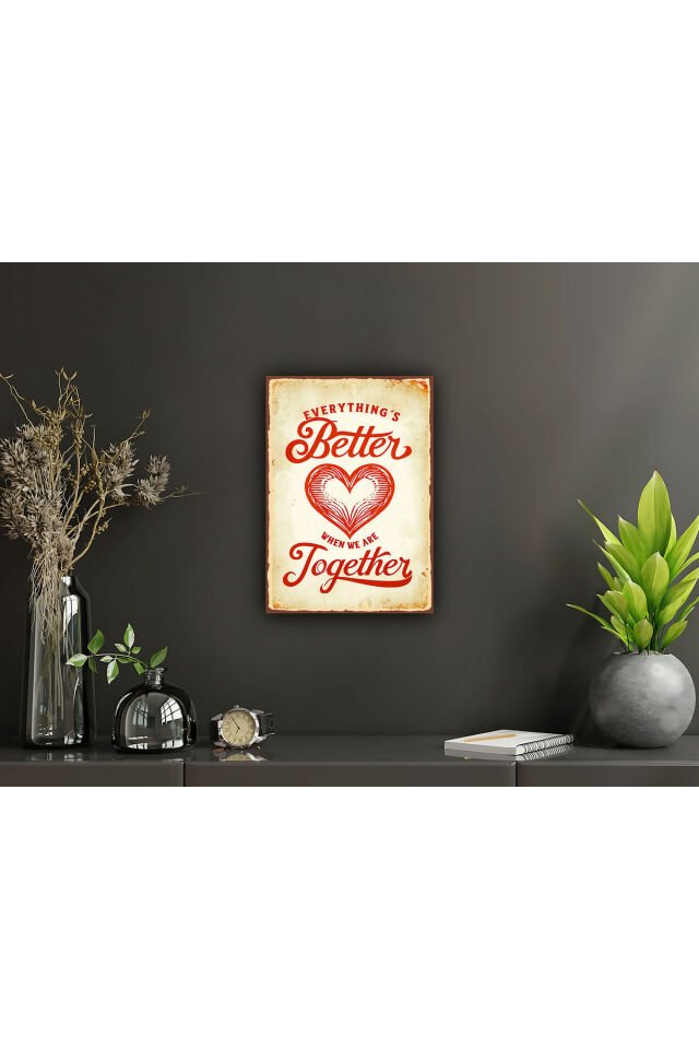 Retro Ahşap Poster Tablo Duvar Yazısı Vintage Görselli (20x30)