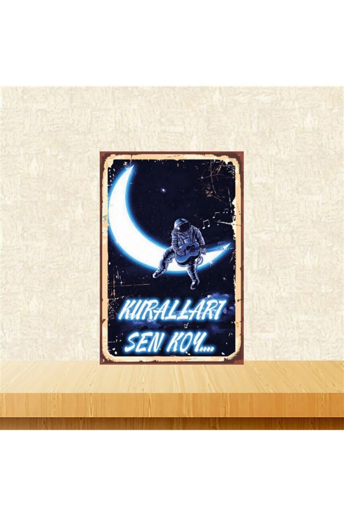 Kuralları Sen Koy 20-30 Cm Retro Ahşap Tablo Tkfx5142