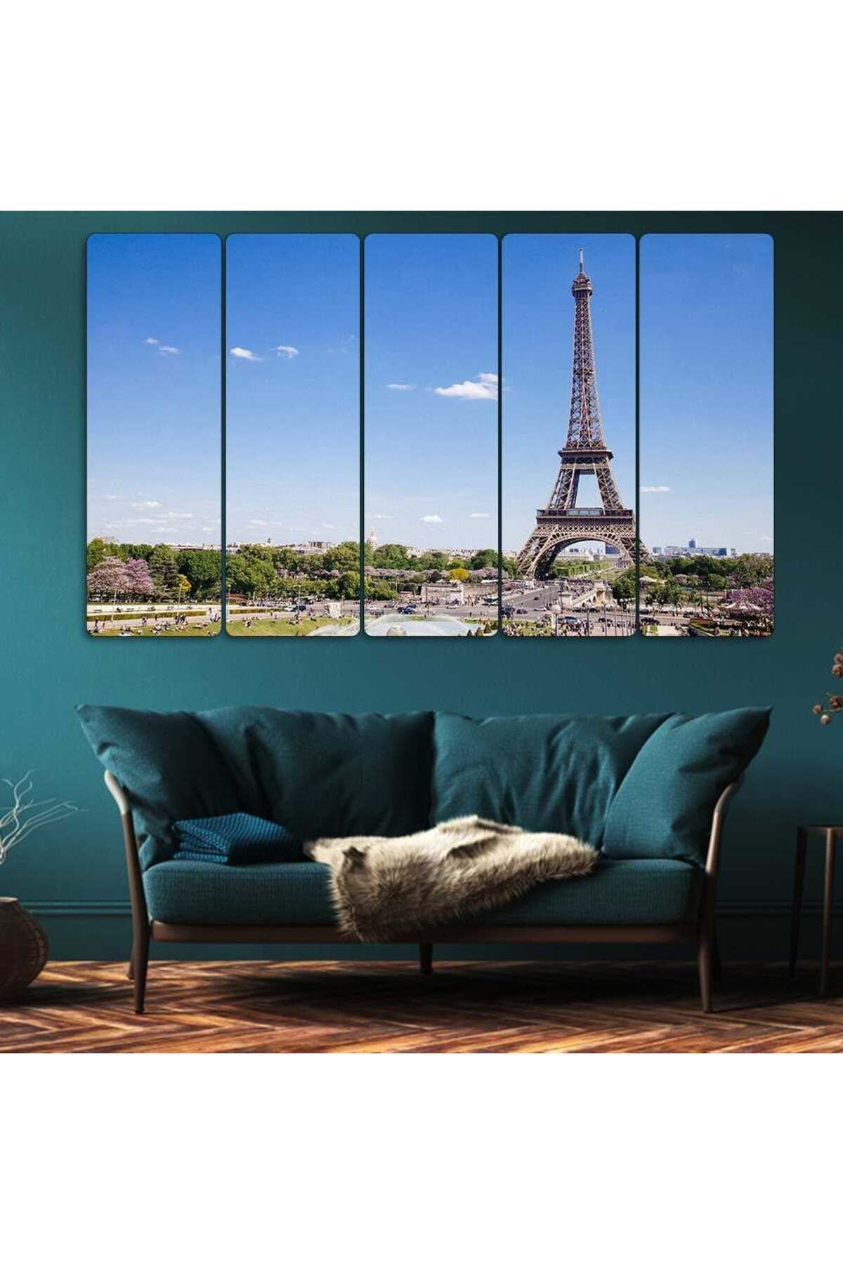 Eyfel Kulesi Paris, Fransa - 5 Parçalı Tablo