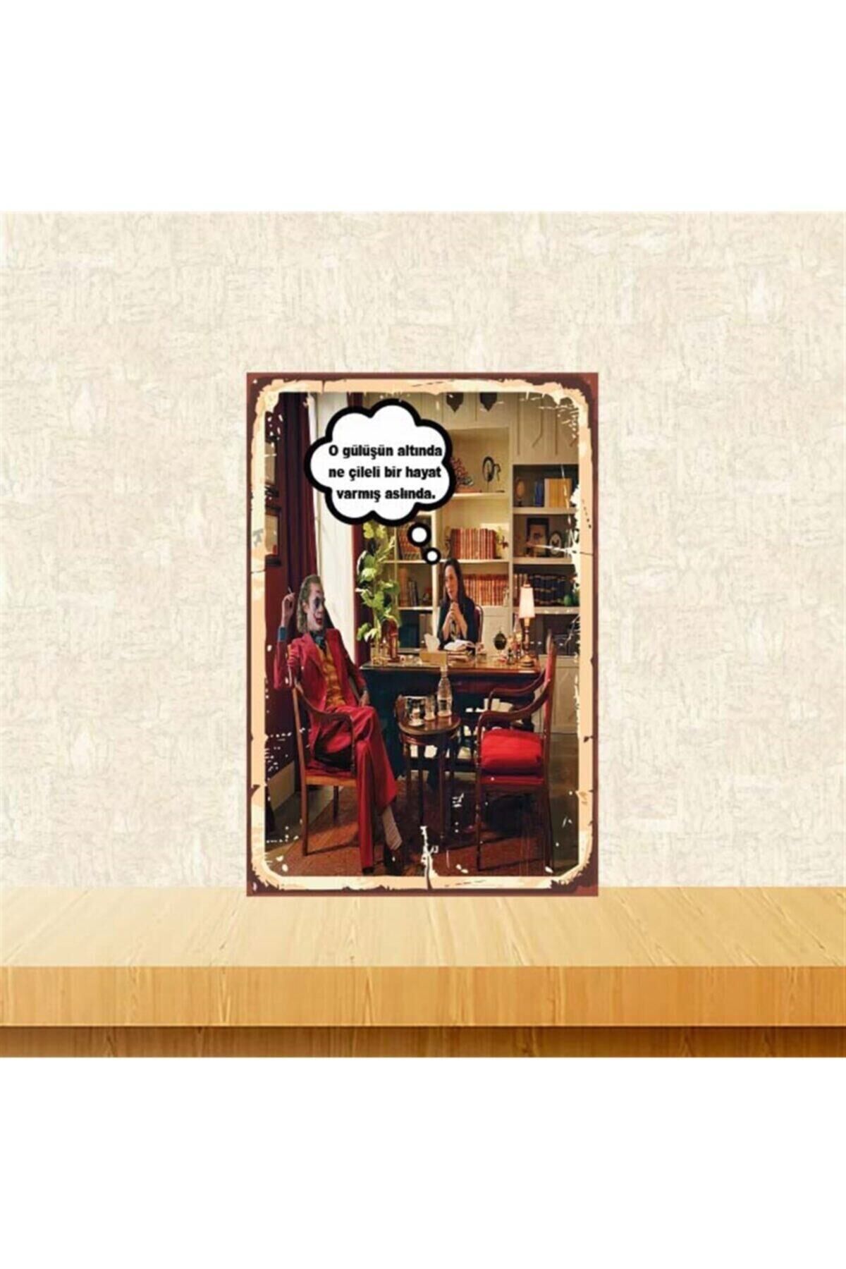 Kırmızı Oda Joker Retro Ahşap Poster 20x30 cm