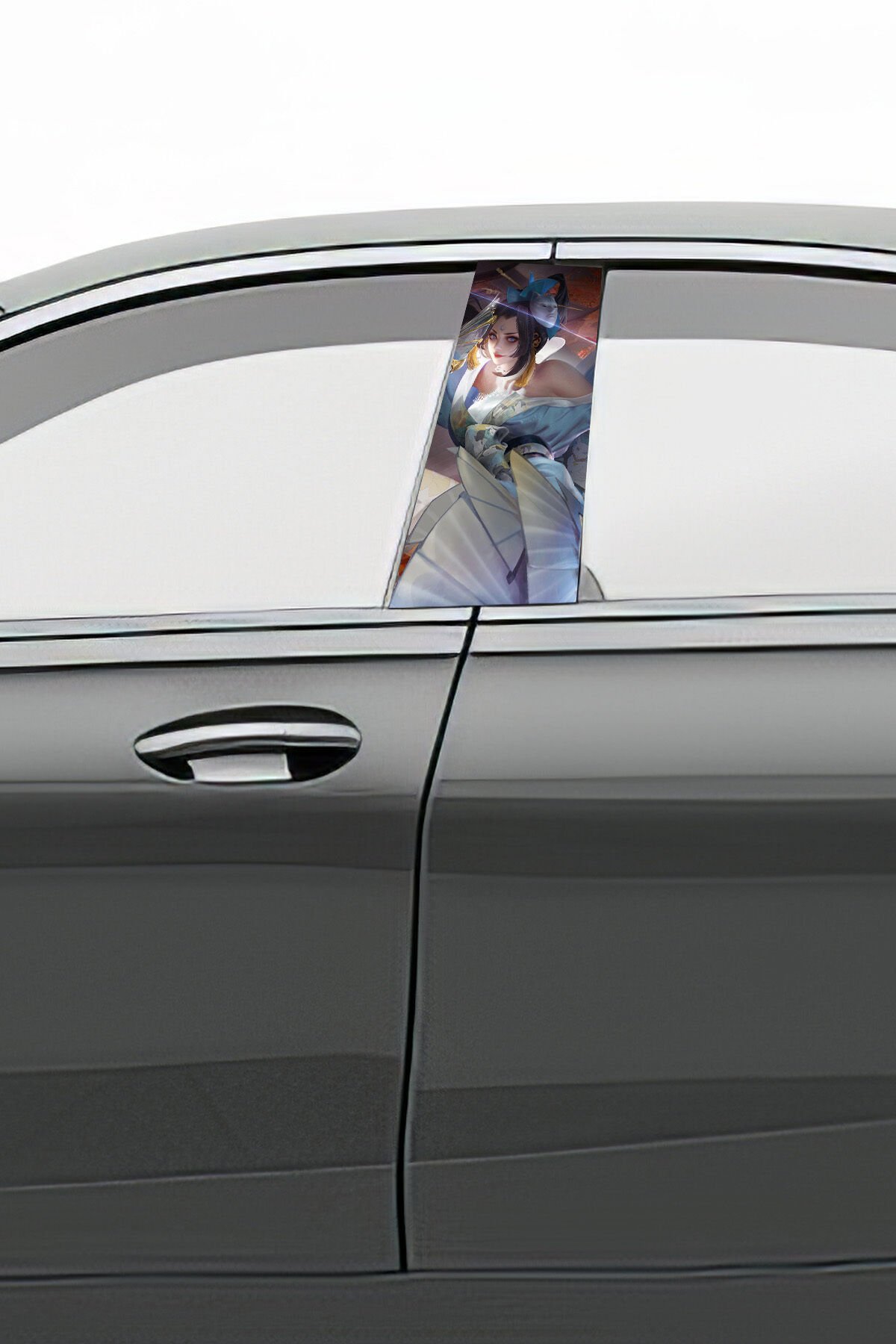 Araç Kapı  Uyumlu Direk Kaplama Folyosu Desenli (Sağ Sol Takım) (2 Adet) - 22x50 Cm