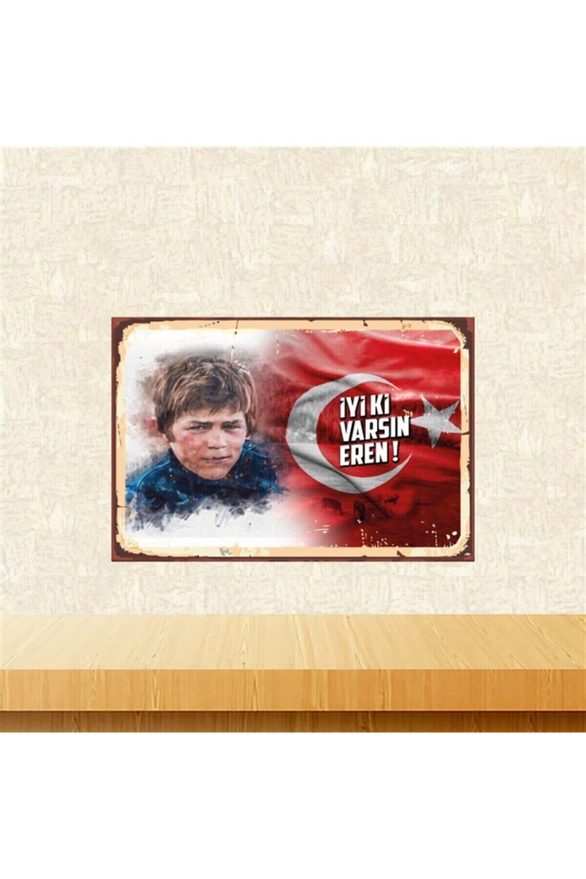 Iyi Ki Varsın Eren ! 20-30 Cm Retro Ahşap Tablo Tkfx4645