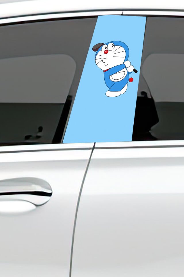 Araç Kapı Direk Kaplama Folyosu Desenli (Sağ Sol Takım)Uyumlu  (2 Adet) - 22x50 cm