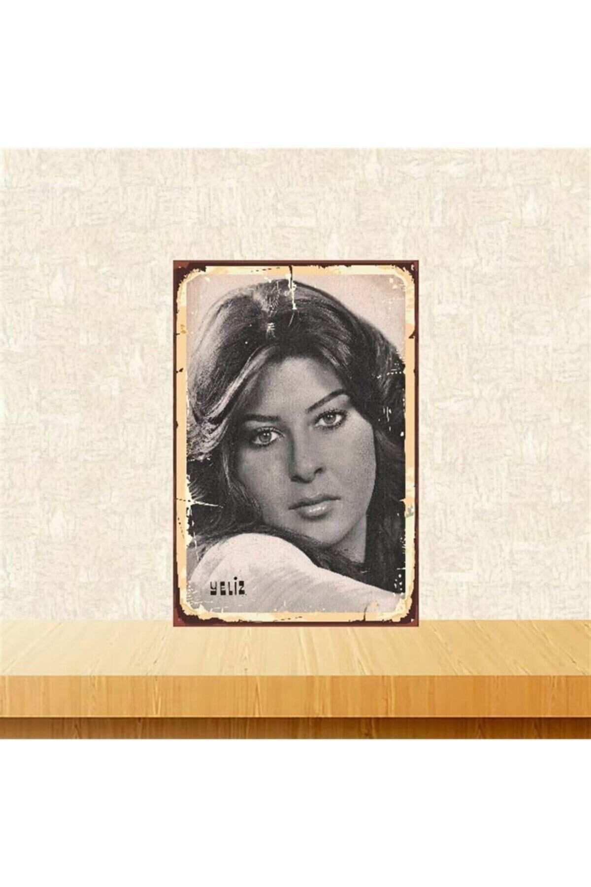 Yeliz 20-30 Cm Retro Ahşap Poster Tkfx3715