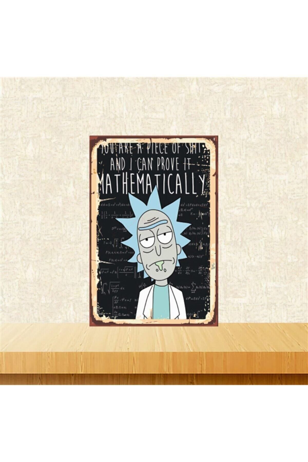 Rick And Morty Mathematically 20-30 Cm Retro Ahşap Tablo Tkfx5851